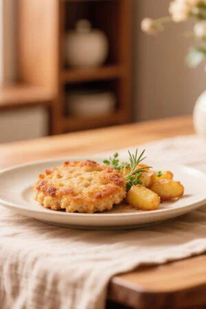 Котлета пожарская  с жареной картошкой